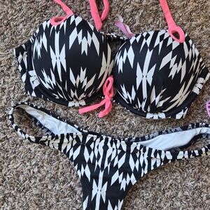 Stylish Black and White Bikini Set